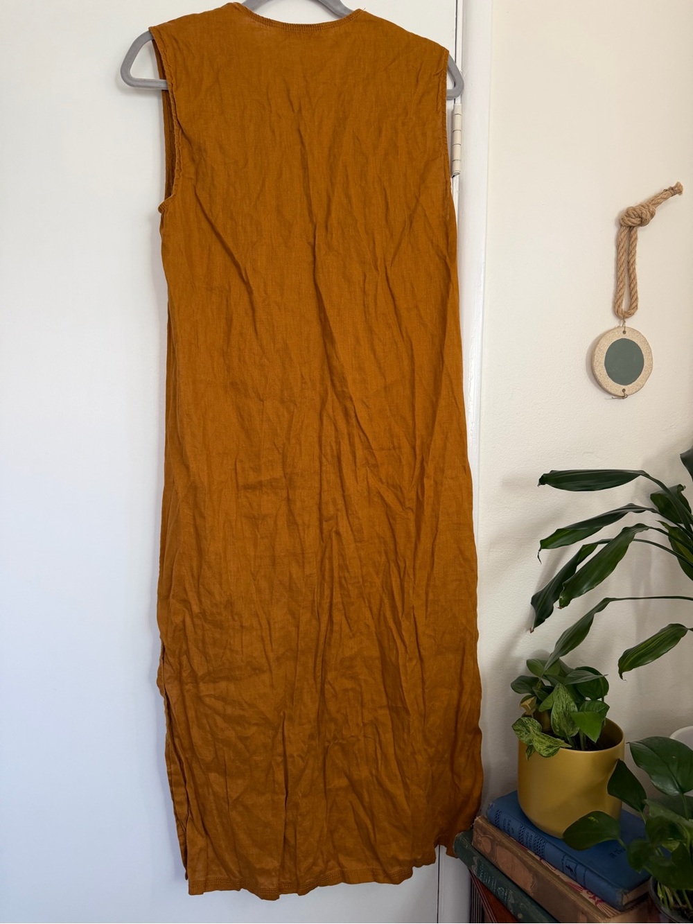 ZARA Linen Dress in Mustard Yellow - Picture 2 of 4